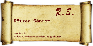 Rötzer Sándor névjegykártya